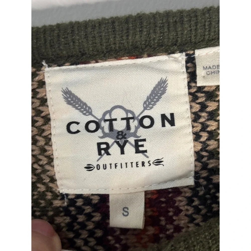 Cotton‎ & Rye Outfitters Womens Southwestern Fringe Sweater Olive Green Small - Picture 5 of 9